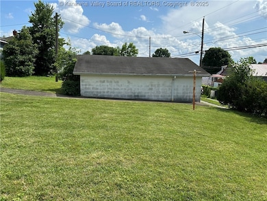 Side view of garage
