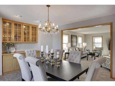 Formal Dining Room features built in china buffet 