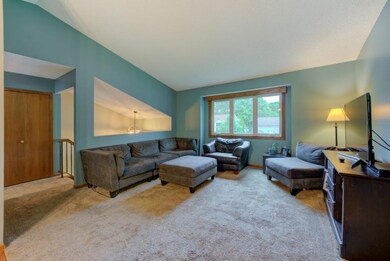 Spacious living room with vaulted ceiling