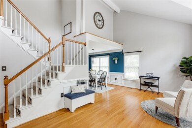 The spacious two-story entryway is gorgeous and we