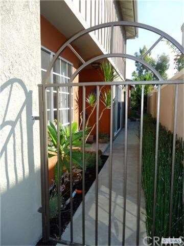 Front walkway with bamboo plantings