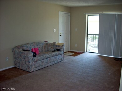 Living room, front door and sliders to lanai.