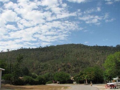 View of the wooded hills from the street.  Shasta 