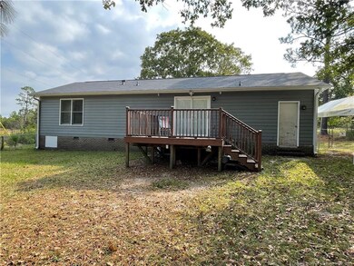 Good sized deck is in good condition