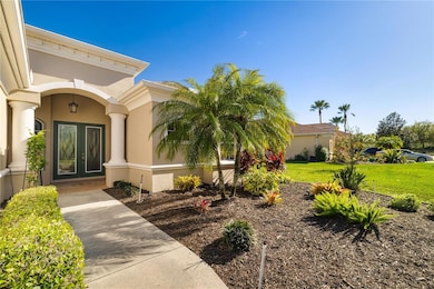 Tropical landscaping encapsulating a gorgeous entryway