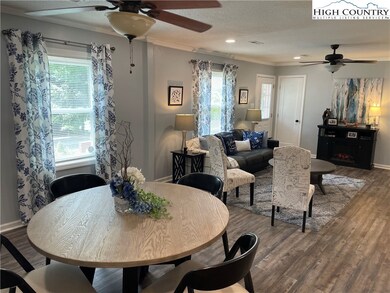 Living room and dining room after staging