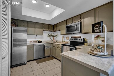 Kitchen has stainless steel appliances