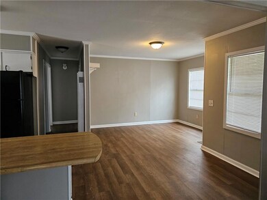view from living room to dining room