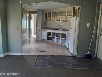 Open living room to kitchen
