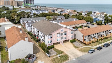Drone view of bldg and bay