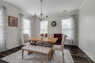 Dining room has ample space for those holiday dinn