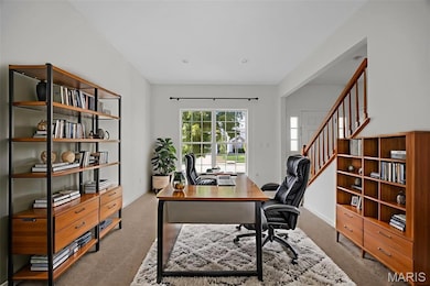 virtually staged home office or living room
