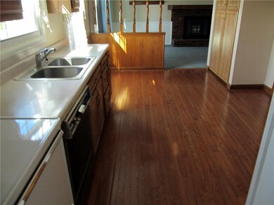 Spacious, open kitchen with hardwood floors!