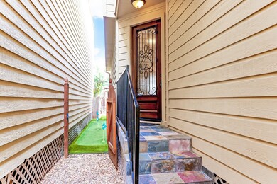 The alleyway between the homes was creatively tran