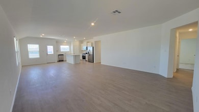 Unfurnished living room featuring recessed lighting and light wood-style floors