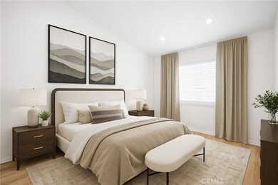 Virtually staged third bedroom. Recessed lighting and large picture window.