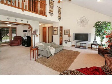 Vaulted ceilings provide a big area for an open fl
