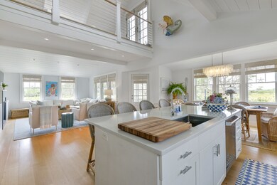 Open Kitchen, Living and Dining area with Cathedral ceiling