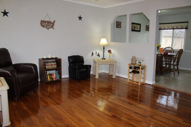 living room open to kitchen