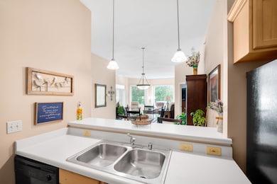 Kitchen overlooking living room