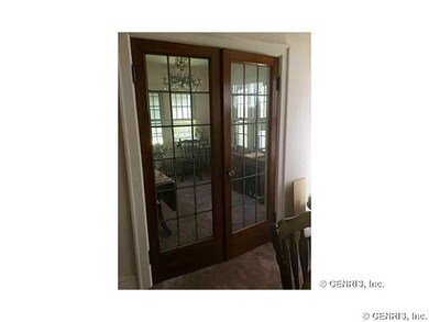 View. Lead glass paned French doors.