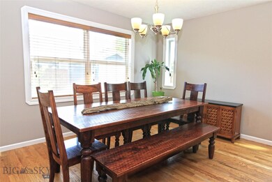 Dining area accommodates a large table.
