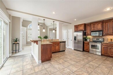 Spacious open-concept kitchen.