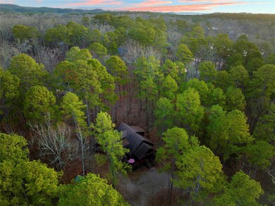 View of aerial view at dusk