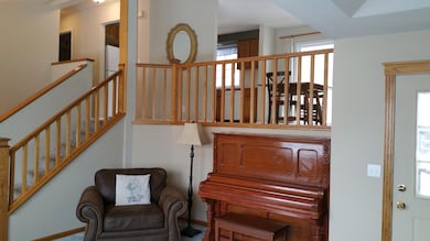 Lookig up to dining and kitchen