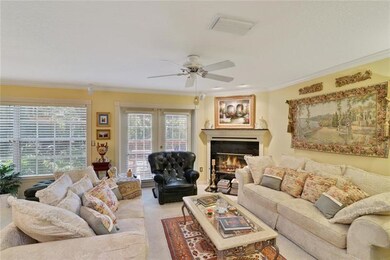 The family room features an intimate yet open conc