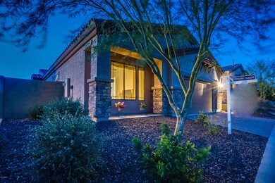 Exterior Front Elevation at Twilight