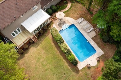 Huge pool with lots of yard remaining to play