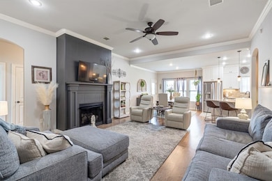 Open concept living room to kitchen