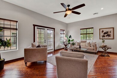 This spacious living area offers multiple seating