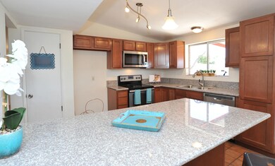 Large granite breakfast bar