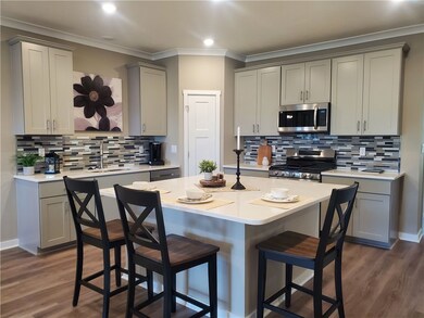 Generous center island with seating on two sides