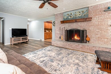 Log burning fireplace