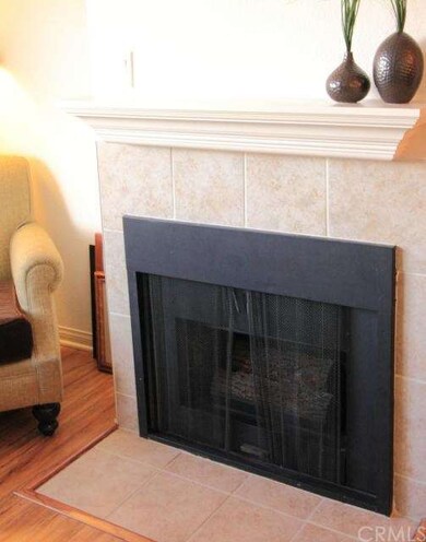 Fireplace in living room.