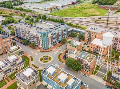 Ariel view of 210 Rock condo building.