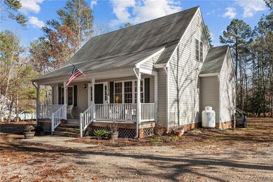 View of front of property featuring covered porch