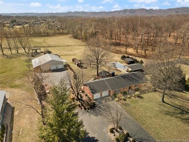 Aerial. Barn. Ingrd Saltwater Pool. Pool House.