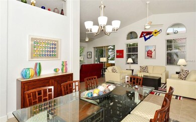 Dining area looking into the living room