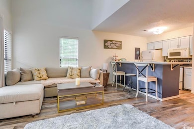 Living room featuring sink and LVP-Type flooring