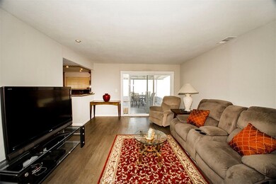 Bright Living room with recessed lighting