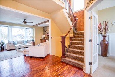 Entry of home with HAND SCRAPED ACACIA WOOD!