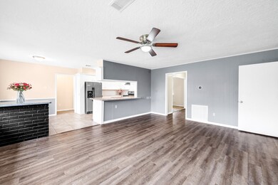 Kitchen open to living room