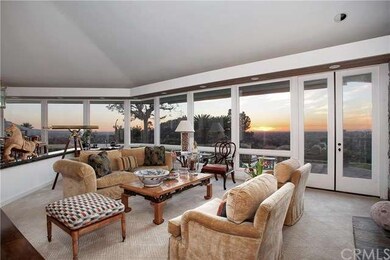 Sunset views in the living room, doors leading out