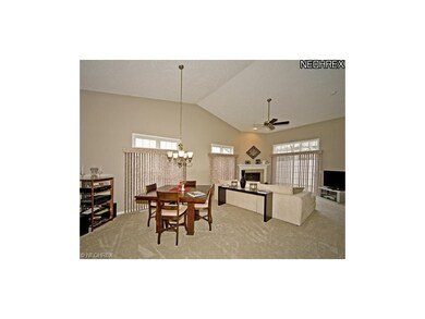 Open floor plan, vaulted ceilings