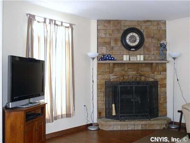 Living Room Corner woodburning fireplace