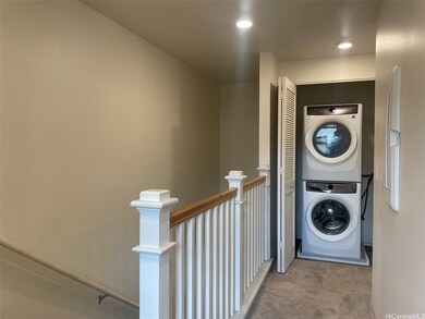 The stackable washer and dryer offer added conveni